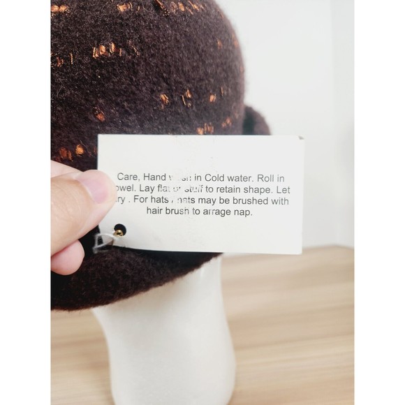 Handmade Felted Wool Women's Brown Gold‎ BOHO Flapper - Picture 6 of 7